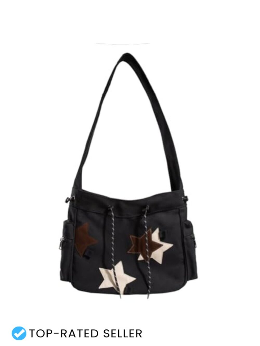 Canvas Messenger Bag Y2K Tote Shoulder Crossbody Purse Large Kawaii Star